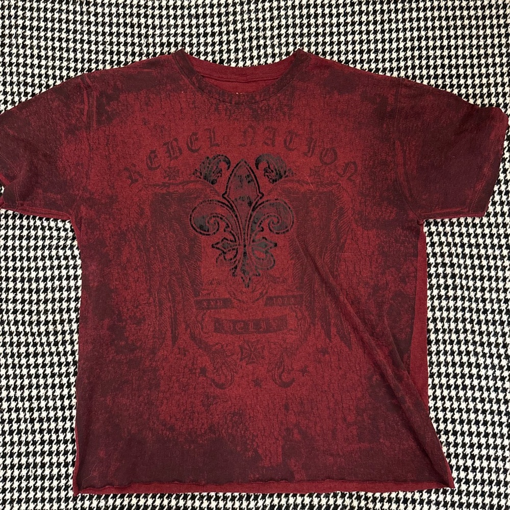 Red and Black Short Sleeve Tee
